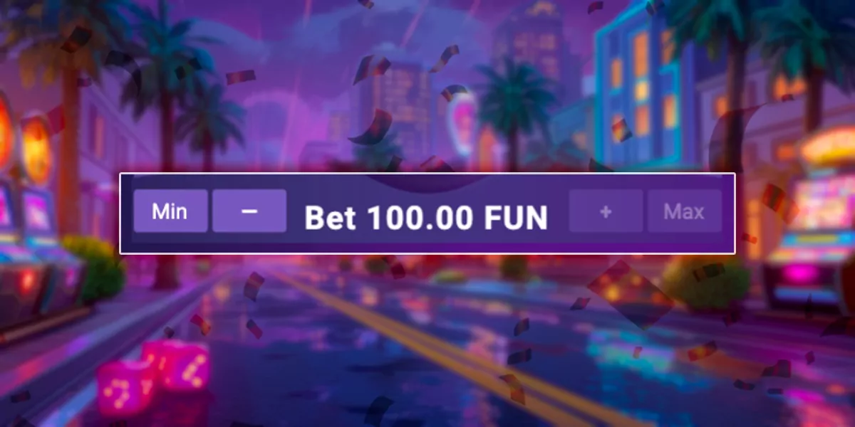Selecting the bet amount in Plinko
