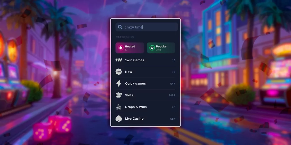 Searching for a game in the search bar and setting filters