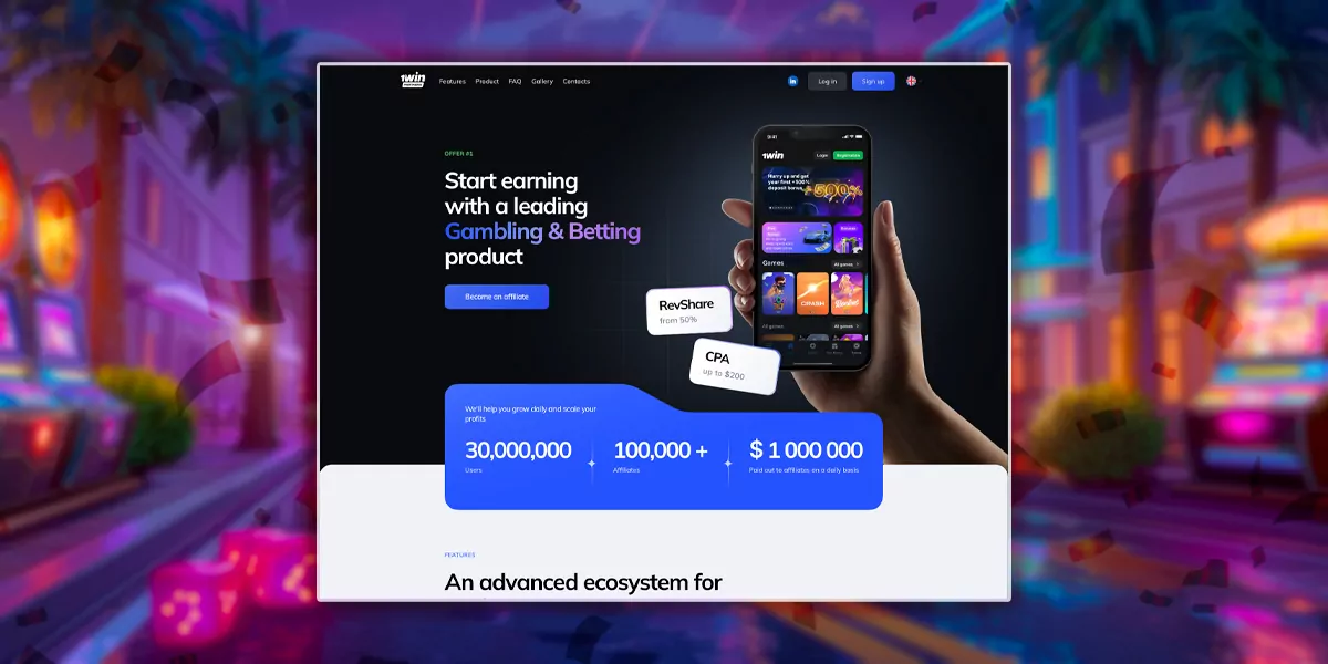 Affiliate programme website homepage