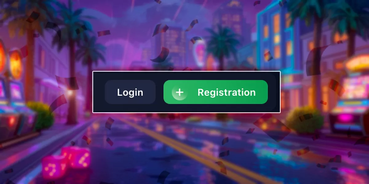 Login and registration button in the right corner of the website