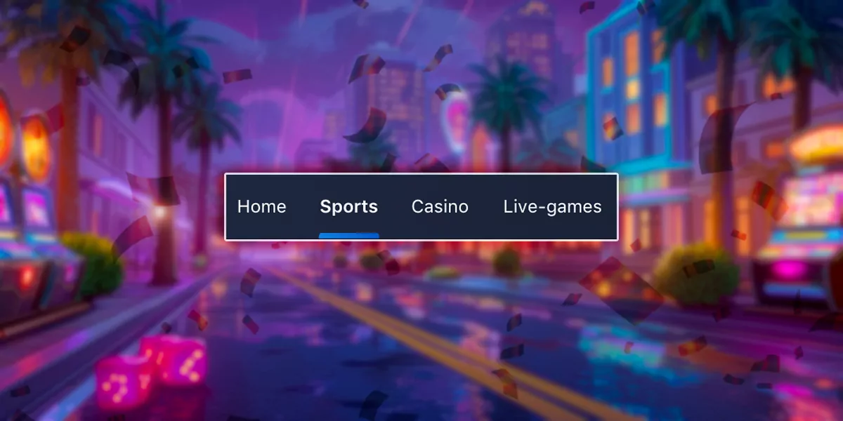 Sections with games and bets on the 1win website