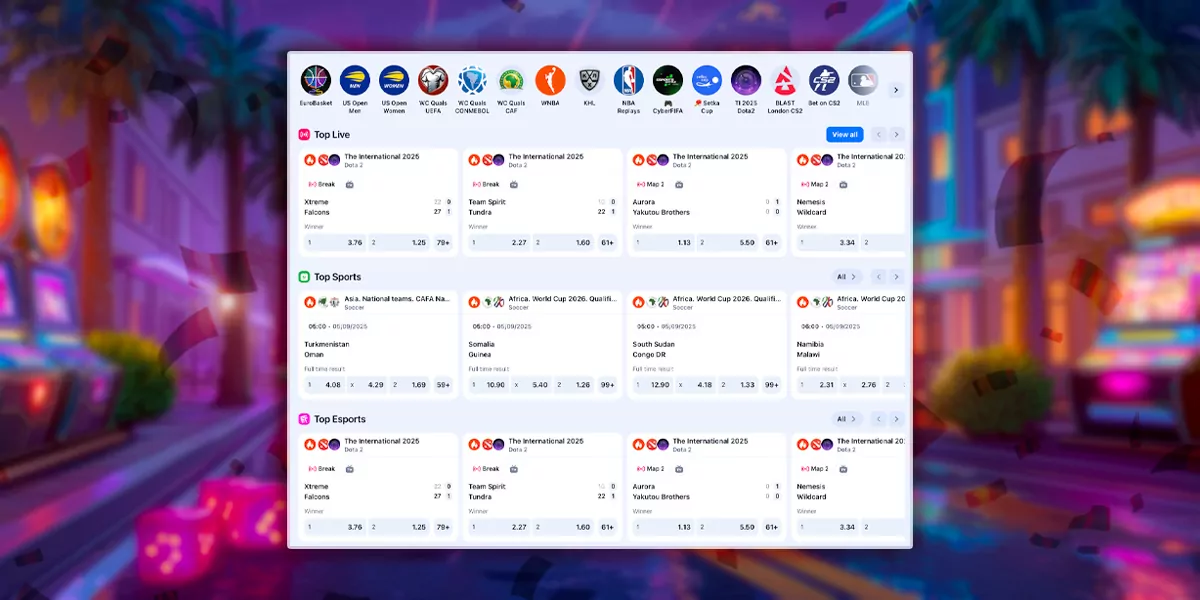 Betting markets for sporting events