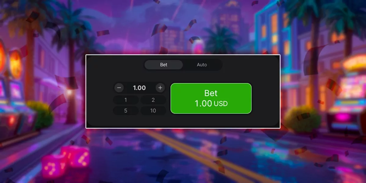Selecting the bet amount before the plane takes off