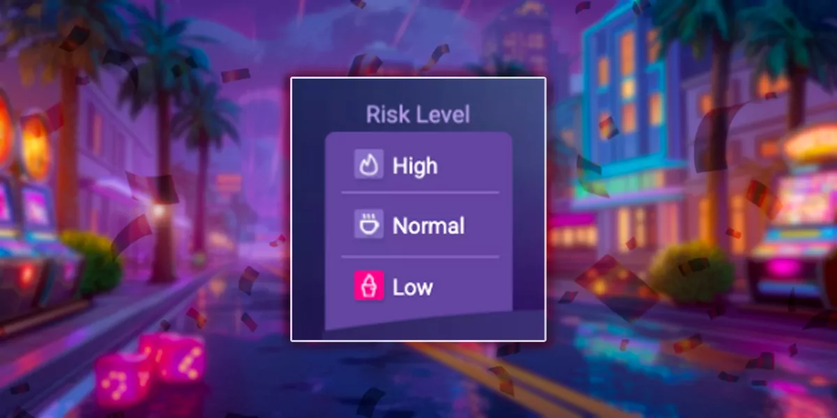 Selecting the risk level and number of wins