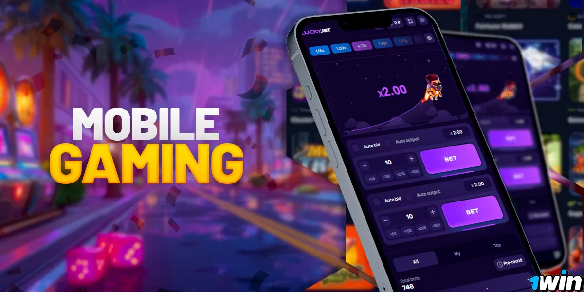 Mobile gameplay in the 1win app