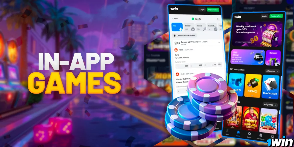 Casino games in the mobile app