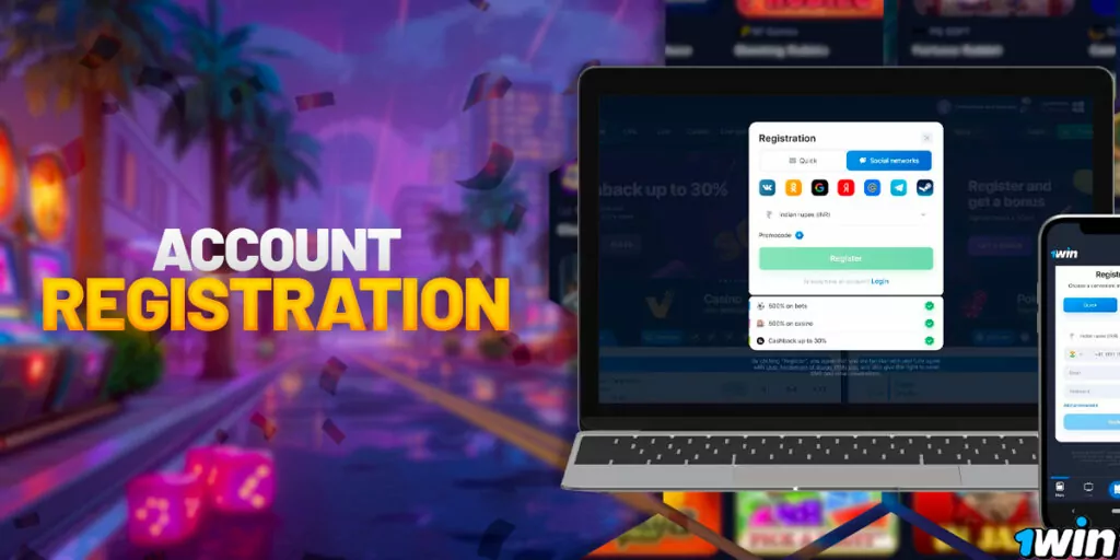 Registering a new account on the 1win website